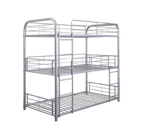 42 X 79 X 74 Gunmetal Metal Triple Bunk Bed - Twin