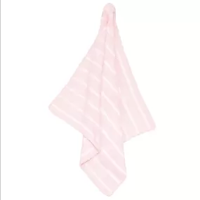 Angel Dear - Chenille Blanket - Pink Stripe