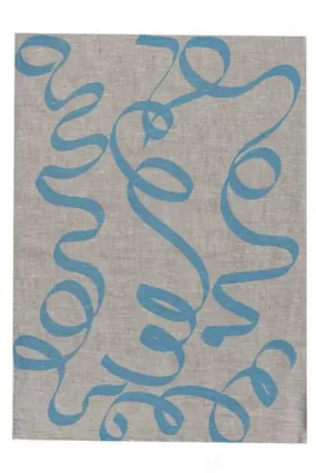 AQUA DOOR DESIGNS RIBBON TEA TOWEL LIGHT BLUE