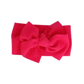 Baby Adjustable Bow Headband — Lipstick