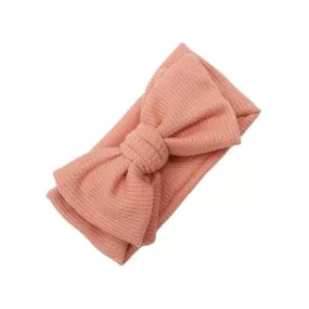 Baby Girl Large Waffle Topknot Headband Headwrap — Coral