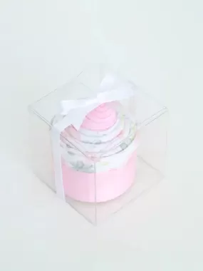 Baby Receiving Blanket & Sock Single Cupcake Gift - Floral