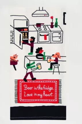 BEER IN THE FRIDGE, LOE IN MY HEART TEA TOWEL