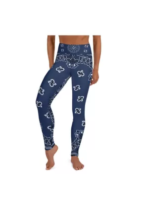 Blue Bandara Yoga Leggings