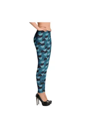 Blue Camo Ribbons Leggings