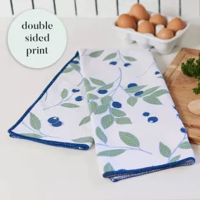 Blueberries blu Kitchen Tea Towel-Double Side Printed