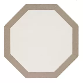 Bordino Octagon Placemats - White/Oatmeal