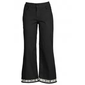 CafèNoir Culotte Trousers with Trim C7JP0036 N001 black