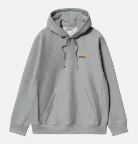 Carhartt WIP Hooded American Script Sweatshirt in Grey Heather