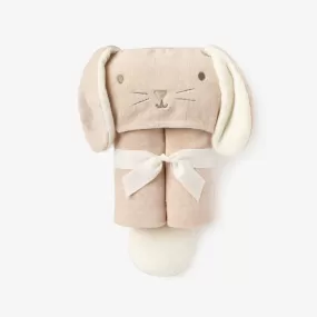 Elegant Baby Bath Wrap - Taupe Bunny