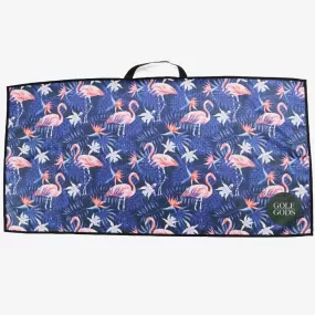 Flowers & Flamingos Golf Towel