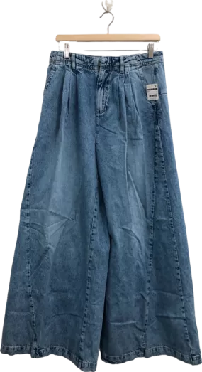 Free People Blue Denim Equinox Wide Leg Jeans  W28"