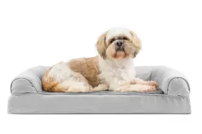 FurHaven Plush & Suede Orthopedic Sofa Dog Bed - Medium, Gray