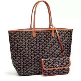 Goyard Saint Louis PM Tote Bag Black Tan