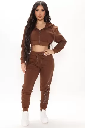 In My Fashion Nova Jogger Set - Brown