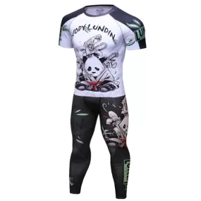 Panda Compression 'Rolling with a White Belt' Elite Short Sleeve Set