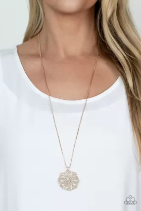 Paparazzi Botanical Bling - Rose Gold Pendant Long Necklace