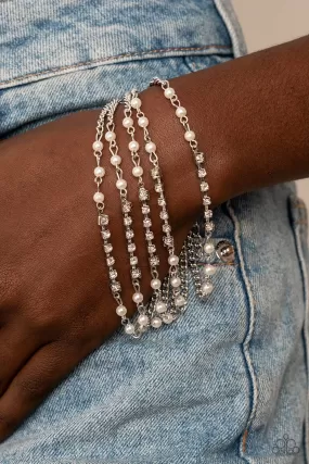 Paparazzi Experienced in Elegance - White Pearl Bracelet