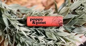 Poppy & Pout Lip Balm  Pomegranate Peach