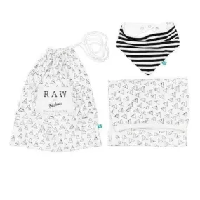 Raw Gift Pack - Triangle Blanket & Stripe Bib