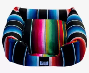 Saltillo Serape Bumper Bed - Black