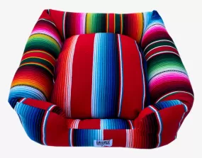 Saltillo Serape Bumper Bed - Red