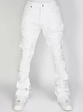 Super Stacked Cargo Denim (White) /C9