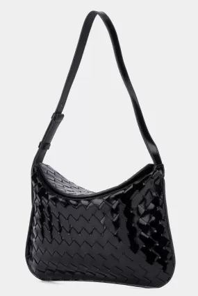 Woven Flap Shoulder Bag